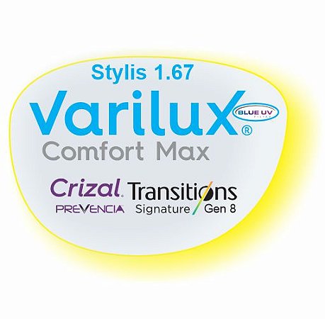 Varilux Comfort Max Stylis 1.67 Blue Uv Transitions Crizal Prevencia