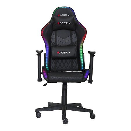 Cadeira Gamer Racer X Reclinável Hype com Led RGB