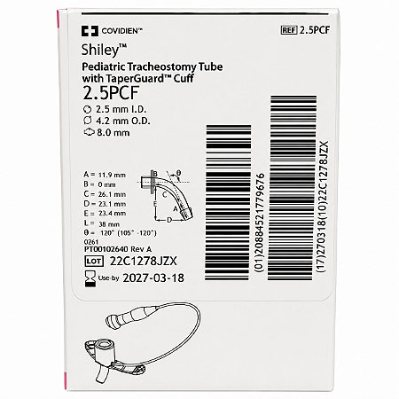 Cânula de Traqueostomia Shiley 2.5PCF Pediátrica com Cuff Covidien