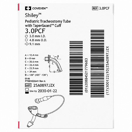Cânula de Traqueostomia Shiley 3.0PCF Pediátrica com Cuff Covidien