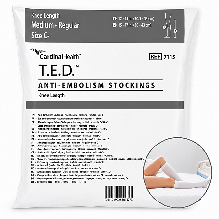 Meia Antiembólica T.E.D.™ Até o Joelho Média Regular Covidien