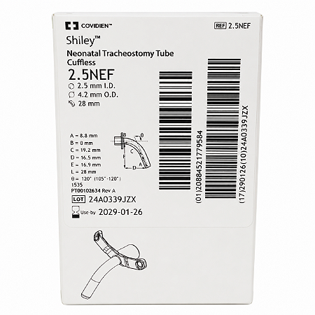 Cânula de Traqueostomia Shiley 2.5NEF Neonatal Sem Cuff Covidien