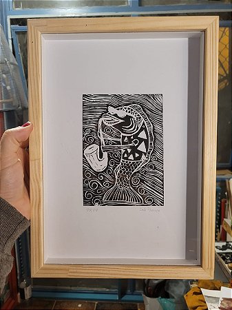 Gravura "Peixe Saxofonista"