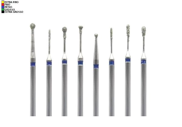 Kit Brocas FG Preparo Coroa 8 unidades