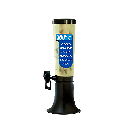 Torre de Tereré Doutor Beer 3,5L Com Copo Giratório 360 Graus Com Torneira Alavanca