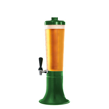 Torre de Chopp na cor Verde 3L Doutor Beer com dois tubos em alumínio