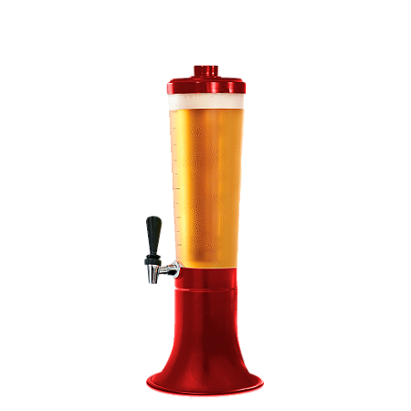 Torre de Chopp na cor Vermelho 3L Doutor Beer com dois tubos em alumínio