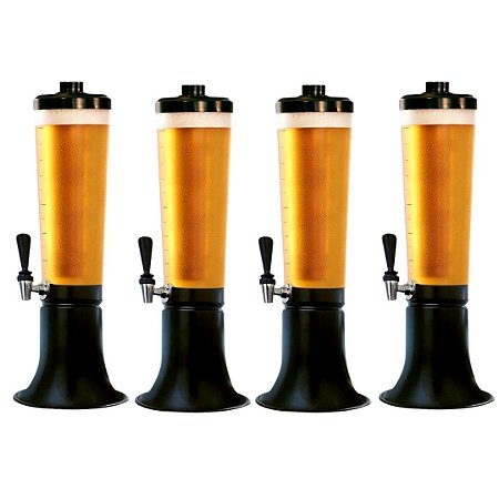 Kit Com 4 Torre De Chopp 3,5l Com 2 Refil Cada