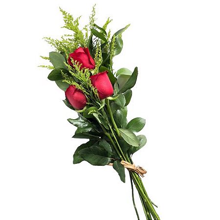 Buquê com 03 rosas un/3