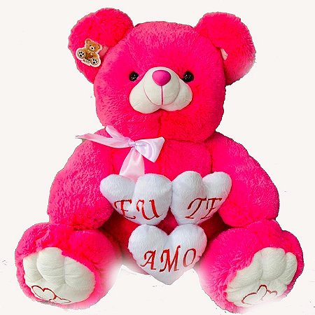 Urso Três Corações G Pink Baby un/1