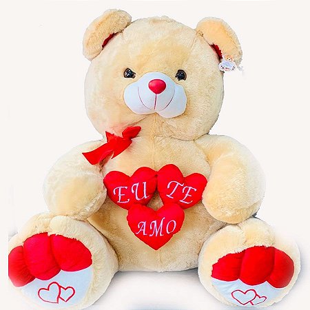 Urso Três Corações G Caramelo Baby un/1