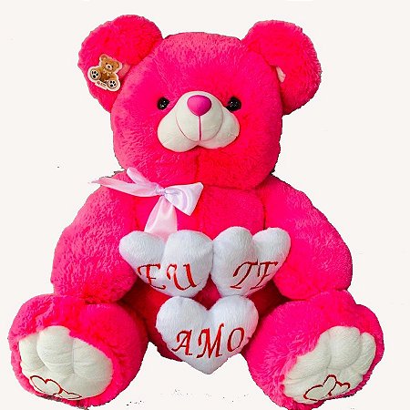 Urso Três Corações M Pink Baby un/1