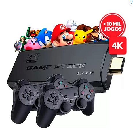 Vídeo Game Stick Box 4k Lite 2 Controles Sem Fio 10 Mil Jogos