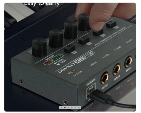 Mixer DX400  de áudio estéreo profissional de 4 canais