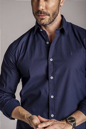 Camisa de Manga longa SLIM AZUL MARINHO