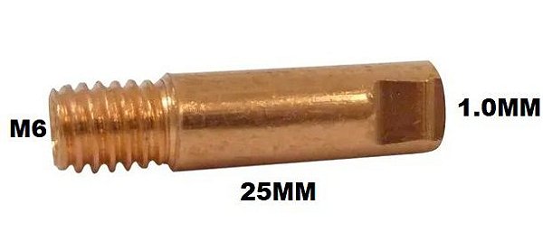 Bico Contato 1.0mm Solda Mig 130 150 190 195 15 Ak - Sem Gás