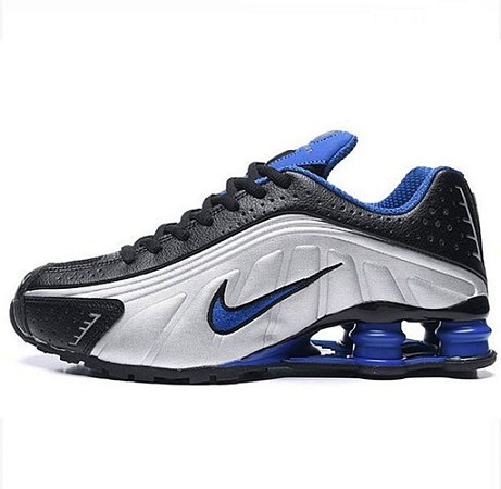 nike shox cinza com azul