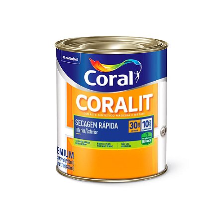 Tinta Esmalte Sintético Coralit Secagem Rápida Balance Acetinado 0,9L - Branco - CORAL