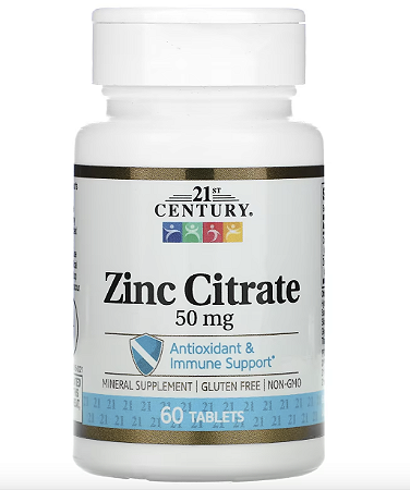 CITRATO DE ZINCO 50 MG 60 COMP - 21ST CENTURY