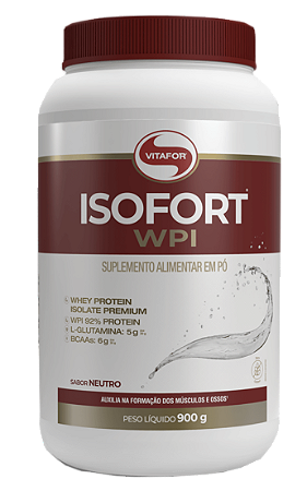 WHEY PROTEIN ISOLADO - ISOFORT 900 GR (CHOCOLATE) - VITAFOR