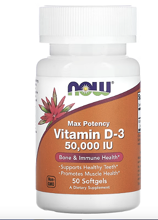 VITAMINA D-3 50.000 IU 50 SOFGELS - NOW FOODS