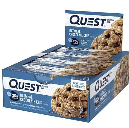 QUEST BAR 12 UNIDADES 60 GR (OATMEAL CHOCOLATE CHIP)
