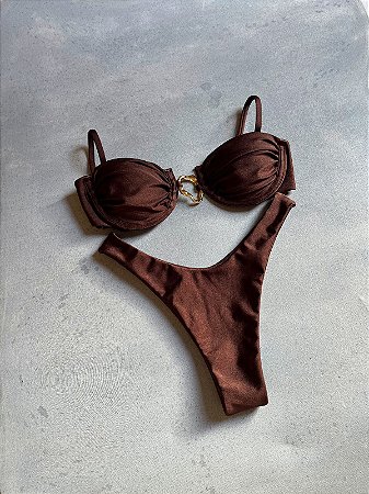 Sable argola marrom escuro