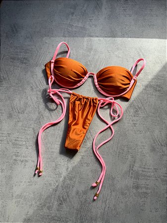 Charlotte lacinho laranja com rosa