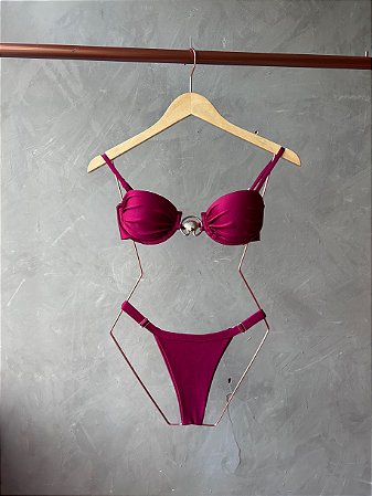 Coquille ajustável c/ detalhe concha vinho