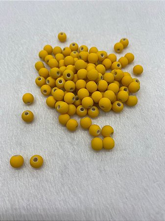 BOLA FOSCA EMBORRACHADA PASSANTE 6MM NA COR AMARELA