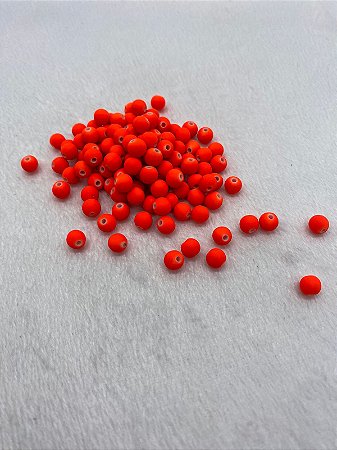 BOLA FOSCA EMBORRACHADA PASSANTE 6MM NA COR LARANJADA