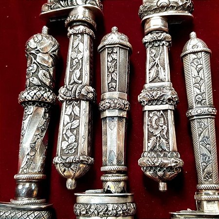 Cabos de prata para facas