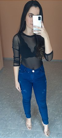 calça jeans feminina azul escuro