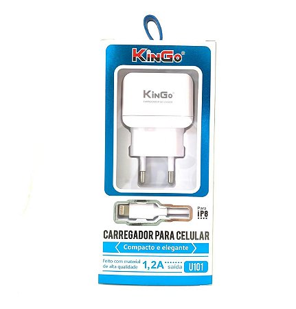 Carregador Celular Kingo I8 1,2 A Branco