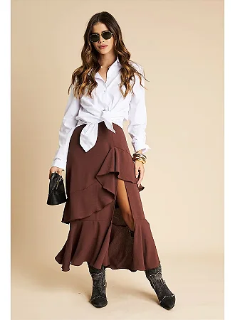 Saia Midi Babados Texas