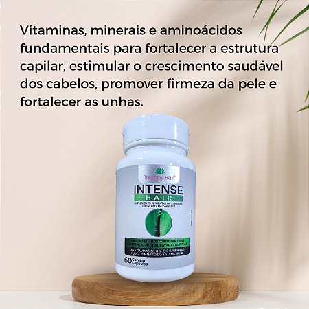 INTENSE HAIR - 14 Vitaminas/Minerais - Cabelo, Pele e Unhas