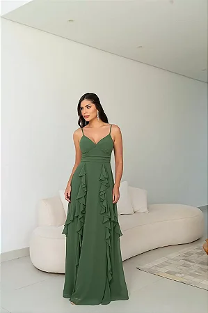 Vestido Longo Babado Jabour