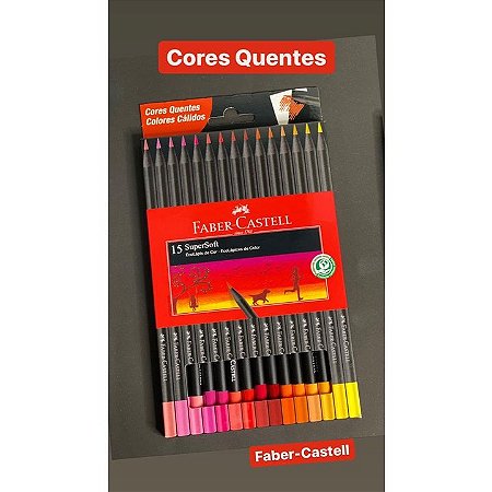 Lápis De Cor Faber-Castell SuperSoft C/15 Cores Quentes