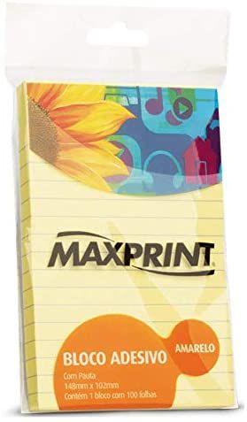 Bloco Adesivo Pautado 102x148mm -  Maxprint