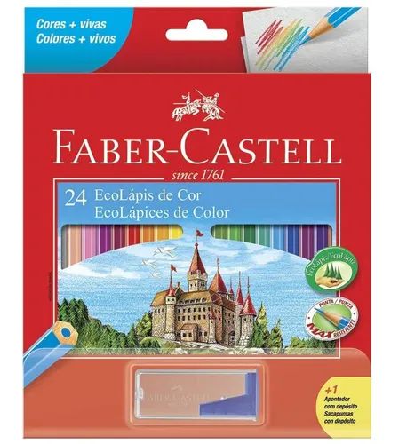 Lápis De Cor 24Cores + Apontador -  Faber Castell