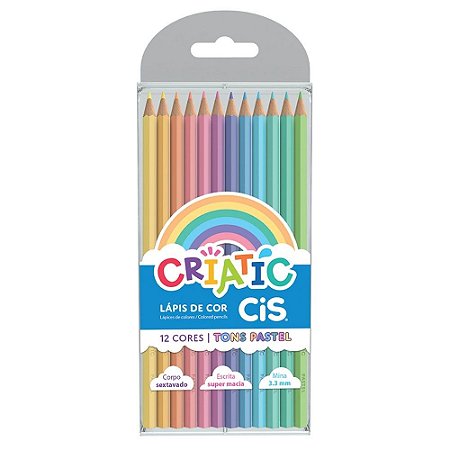 Lápis de Cor Criatic Tons Pastel 12 Cores - Cis