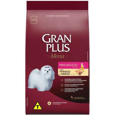 Ração GranPlus Menu Cães Adultos Mini Frango e Arroz