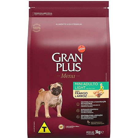 Ração Affinity PetCare GranPlus Menu Light Frango e Arroz para Cães Adultos Mini