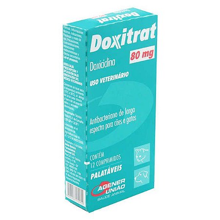 Antibiótico Doxitrat Caixa com 12 Comprimidos - 80 mg