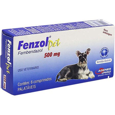 Antiparasitário Fenzol Pet Agener União com 6 unidades - 500 mg