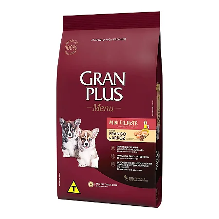 Ração GranPlus Menu Raças Pequenas Frango e Arroz para Cães Filhotes