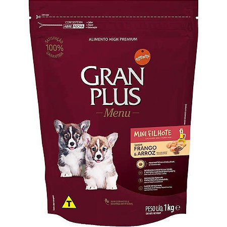 Ração GranPlus Menu Raças Pequenas Frango e Arroz para Cães Filhotes