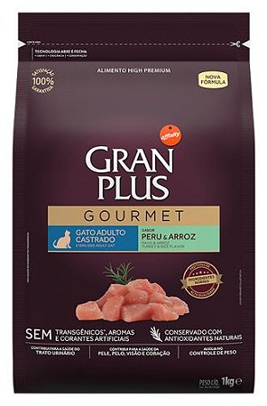 Ração Seca Affinity GranPlus Gourmet Gato Castrado Peru & Arroz