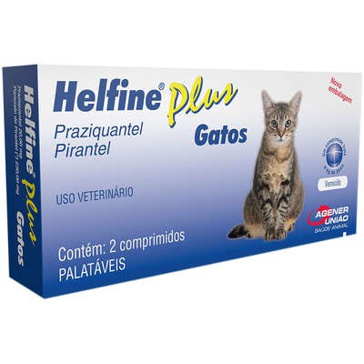 Vermífugo Helfine Plus para Gatos - 2 comprimidos
