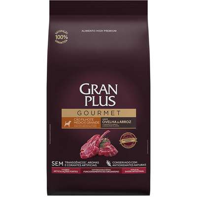 Ração Seca GranPlus Gourmet Ovelha & Arroz para Cães Filhotes Raças Médias e Grandes